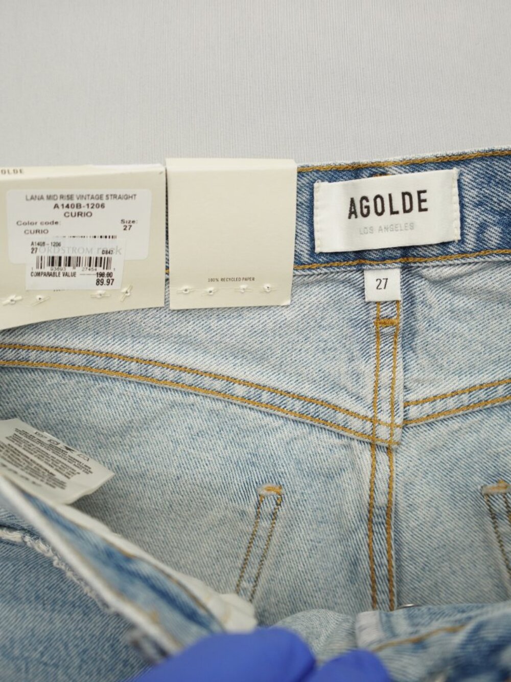 AGOLDE Lana Mid Rise Vintage Straight Jeans in Curio Size 27 NWT - Picture 7 of 13